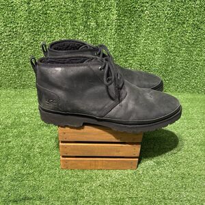 UGG NEULAND BLACK WATERPROOF LEATHER WINTER LACE UP ANKLE BOOTS MENS SIZE 13